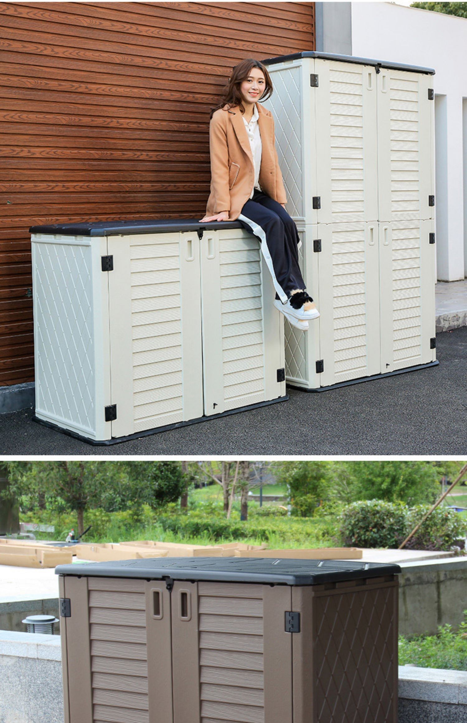 室外阳台储物柜防水防晒收纳工具柜家用杂物置物箱子庭院户外花园详情19