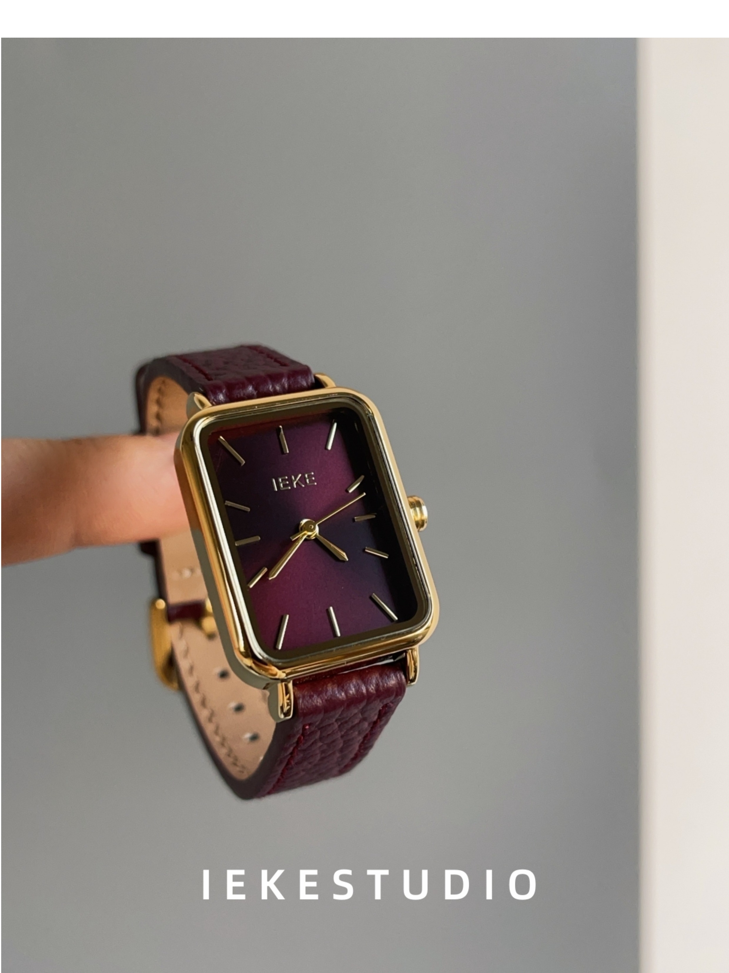 IEKE 中古风高级感时尚气质女士手表时髦复古vintage精致石英表详情15