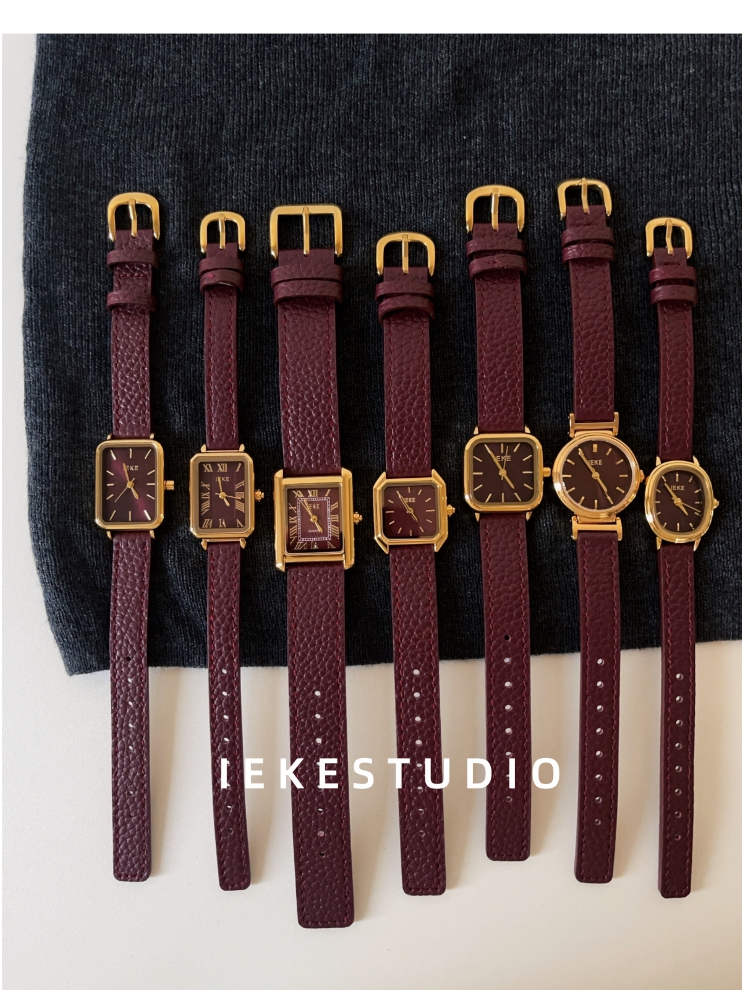 IEKE 中古风高级感时尚气质女士手表时髦复古vintage精致石英表详情21