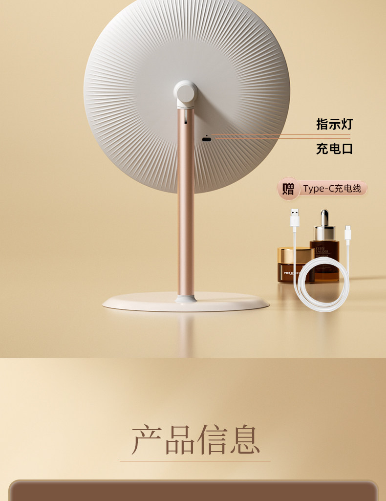 led makeup mirror, high-definition dressing mirror table, mirror desktop, can be stored, makeup mirror with light, metal stand, portable pic 15