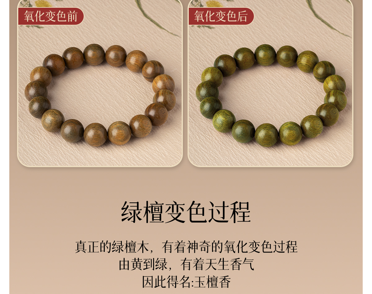 Natural green sandalwood bracelet for men, agarwood old mountain sandalwood Buddhist prayer beads bracelet for men and women, collectible and playable pic 41