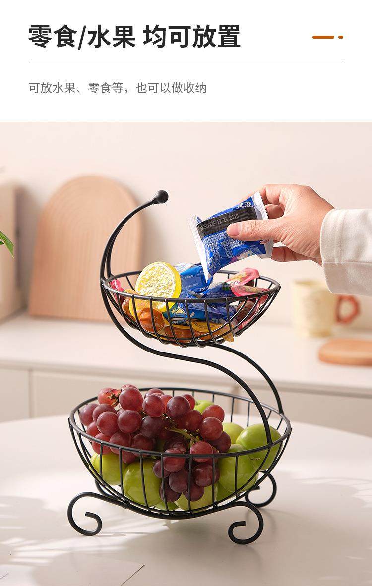 铁艺网红水果篮北欧风格客厅茶几果盘家用现代风创意零食收纳篮详情4