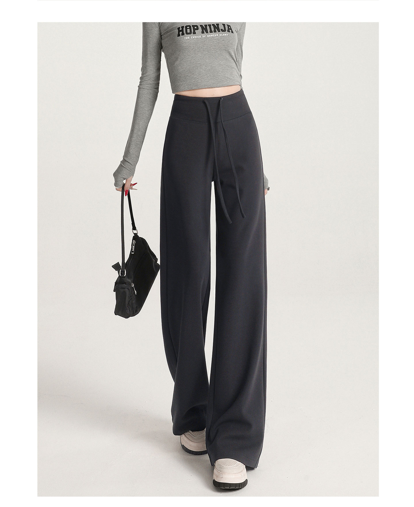 高级感秋冬阔腿裤垂感宽松慵懒风加绒瑜伽裤高腰直筒云朵软糖裤运动户外涉水垂钓用品详情31