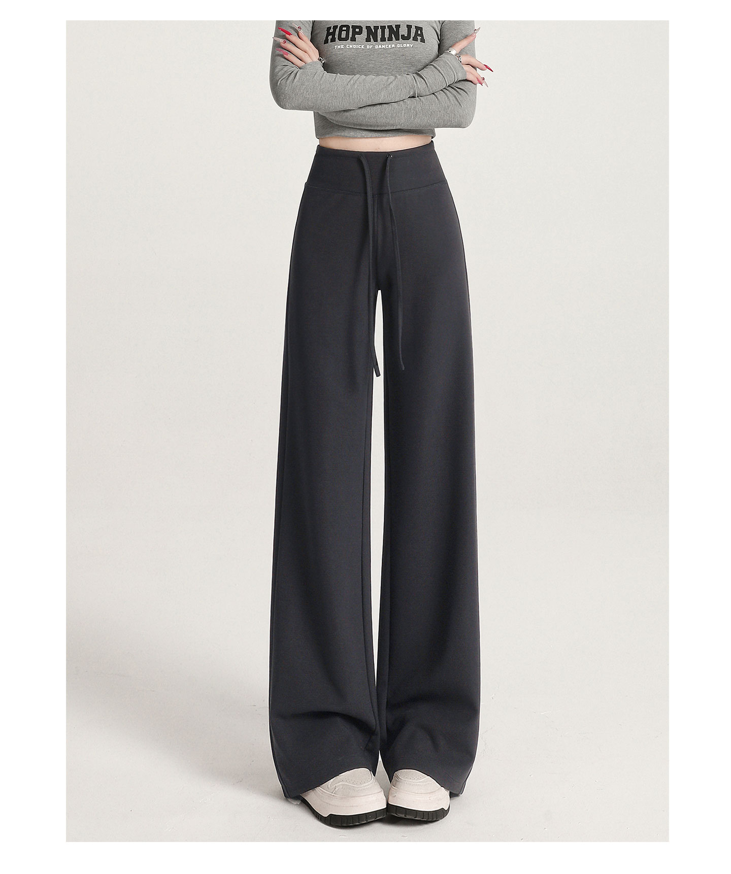 高级感秋冬阔腿裤垂感宽松慵懒风加绒瑜伽裤高腰直筒云朵软糖裤运动户外涉水垂钓用品详情32