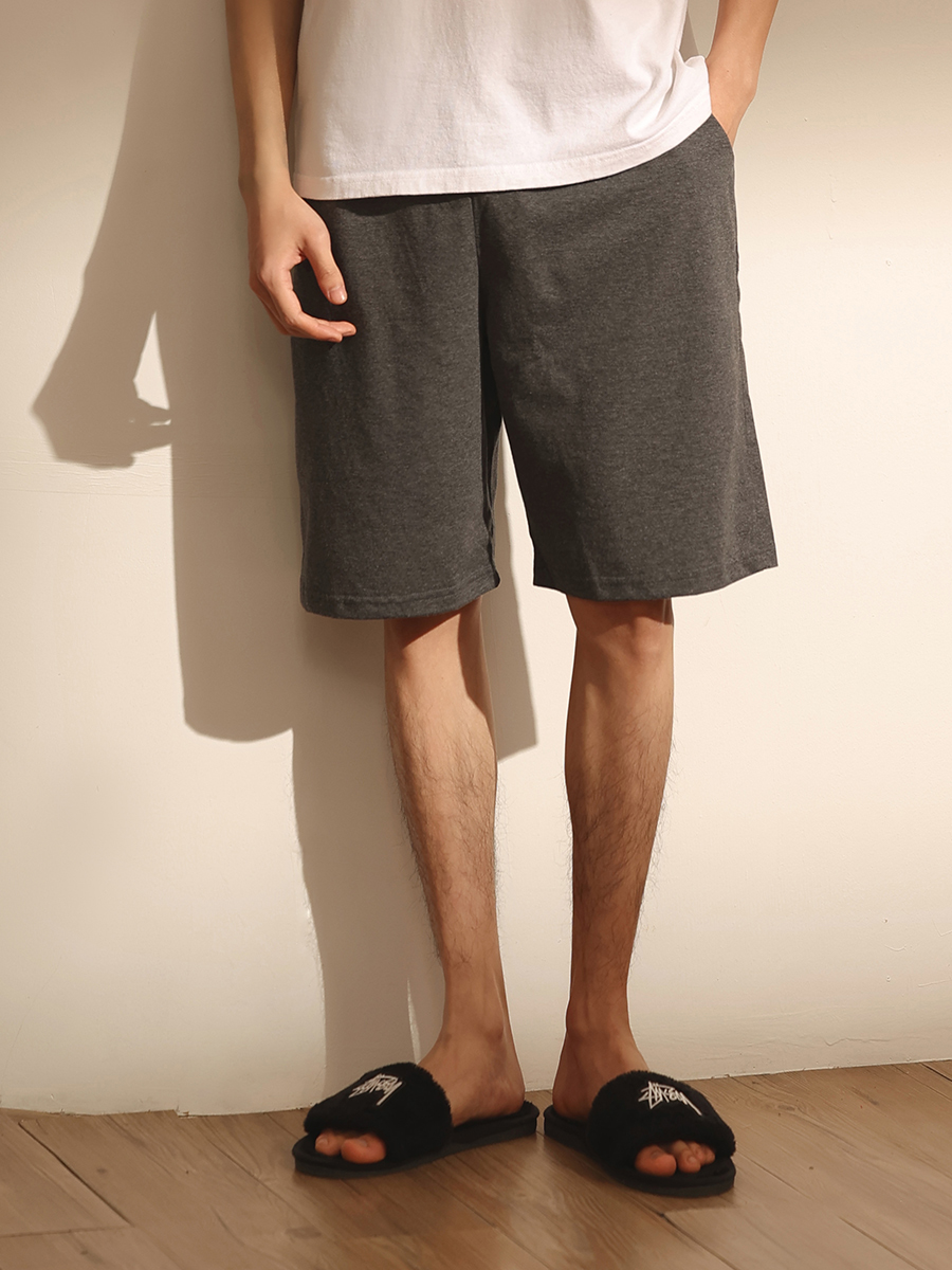 Single pair of pajama pants, men's pure cotton shorts, summer thin home pants, loose dark grey, large underpants, can be worn outside, all-cotton home pants Specification image