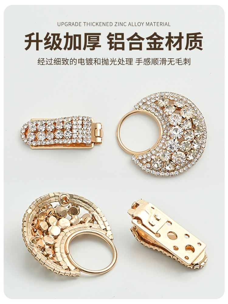 Mink coat buttons, fur buttons, rhinestones, high-end clothes with rhinestones, duckbill buttons, women's mink fur double buttons, decorative buttons Item Picture