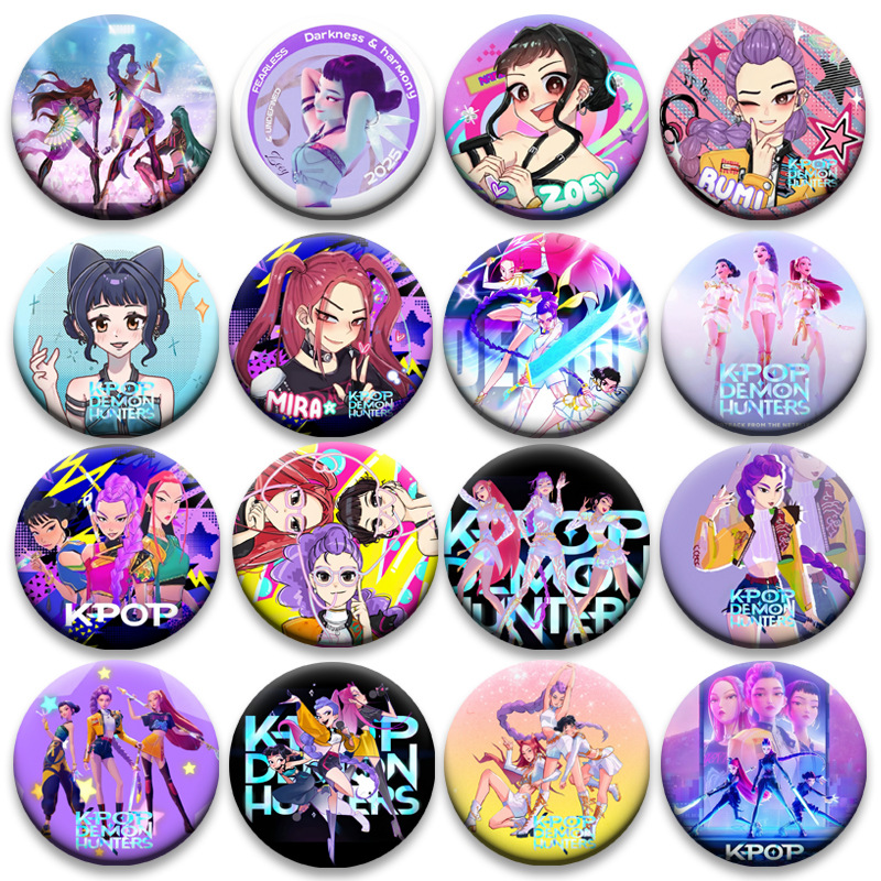 K-POP韩流猎魔女团二次元周边吧唧徽章鲁米拉佐伊高颜值精美胸针详情2