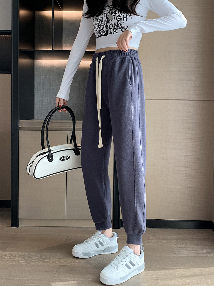 Korean sportswear women's 2022 summer new style Halon pants, loose and tight-fitting, petite spring and autumn thin casual sweatpants details Picture