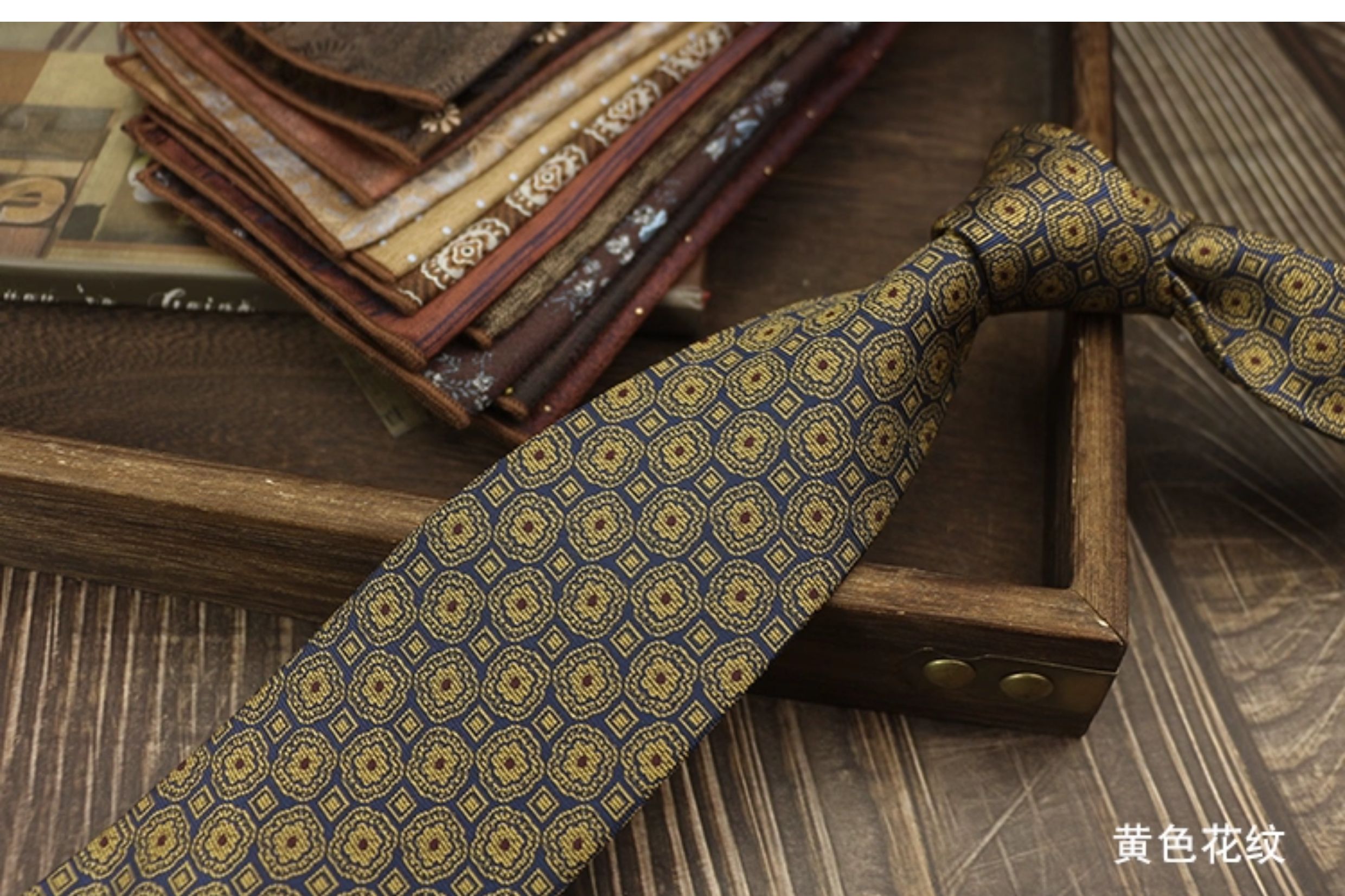 男士领带复古手打英伦风高级领口商务西装结婚新郎婚礼涤丝高档详情35