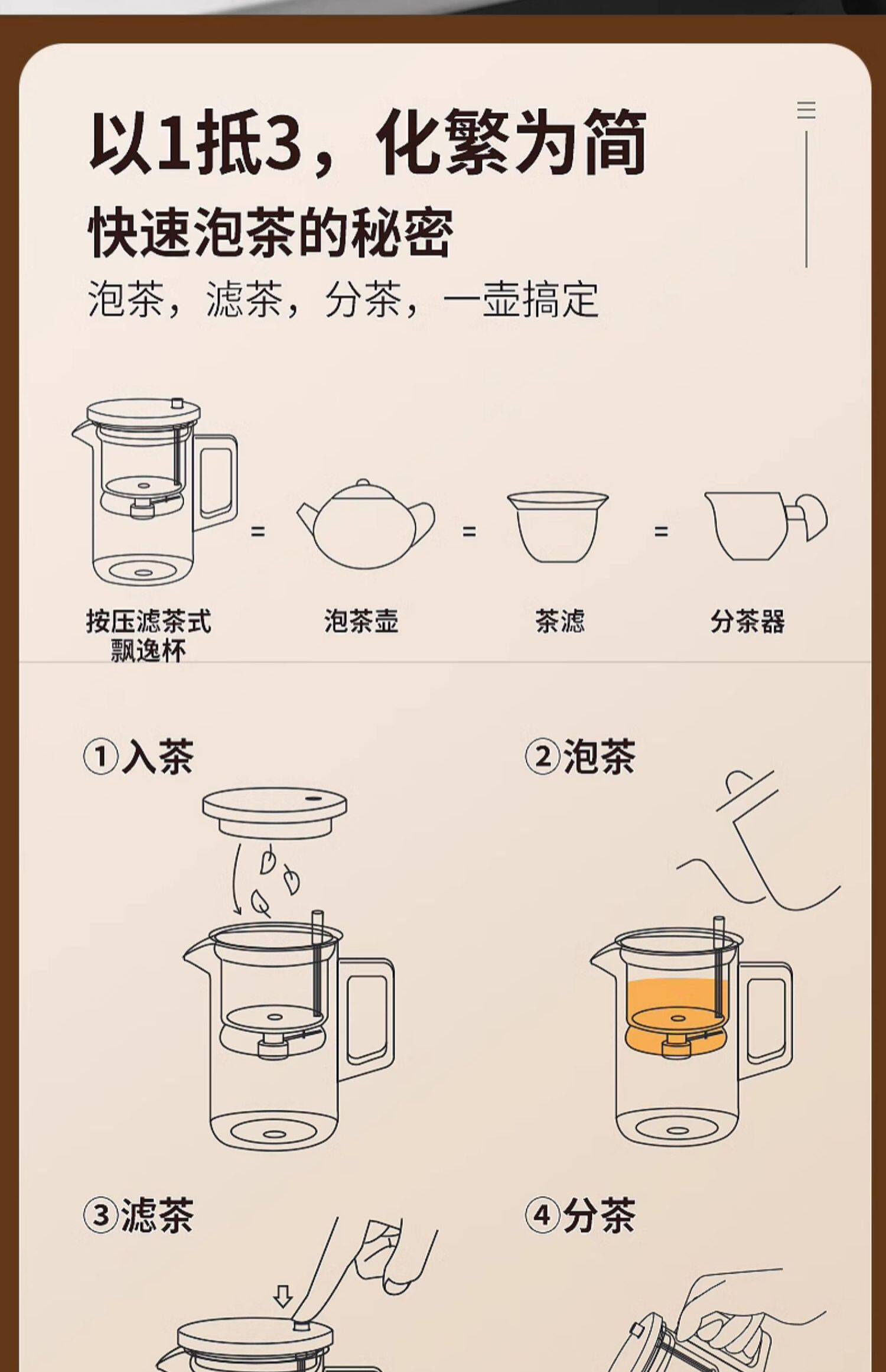 2025新款飘逸杯泡茶壶高端办公室茶具套装家用耐高温茶水分离壶电热煮茶壶茶壶详情5