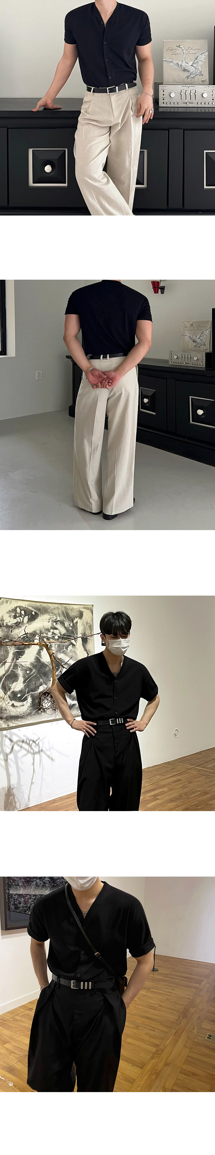 MYQ设计感开衫短袖T恤男夏季修身cleanfit半袖上衣韩系通勤穿搭详情10
