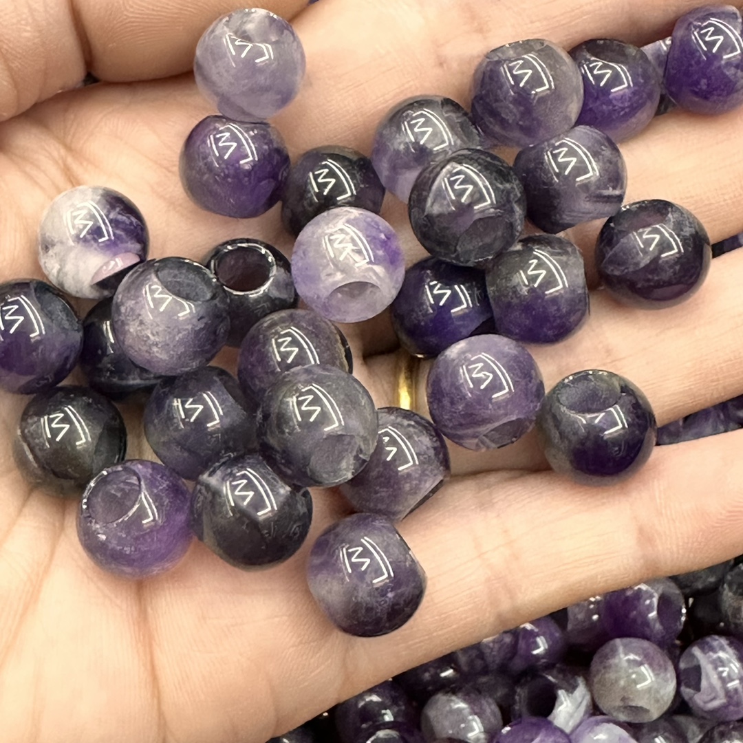 Factory direct sales and wholesale of 12mm natural stone large-hole round beads, European and American fashionable agate stone bracelets, earrings and pendants