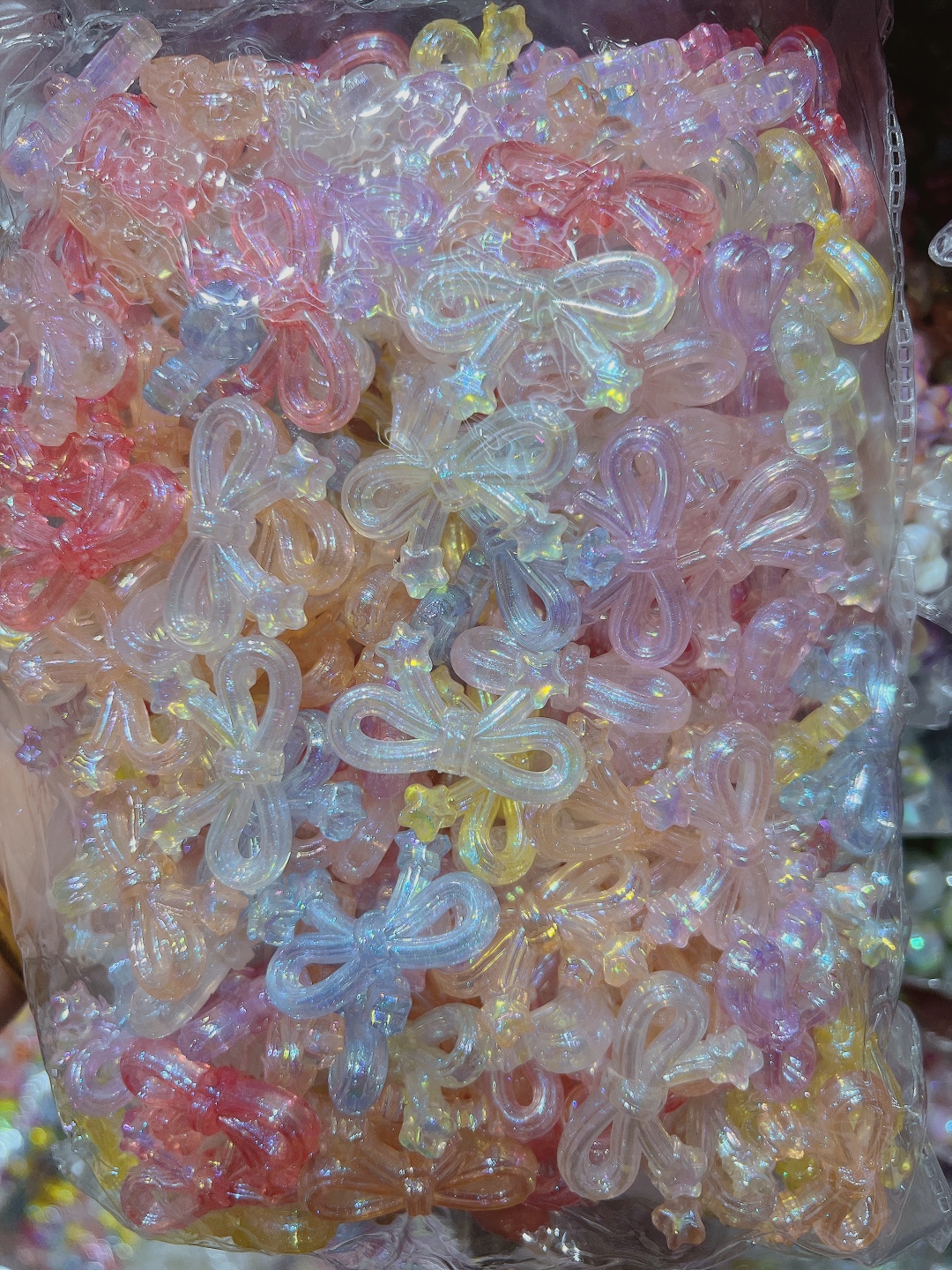 夜光人鱼姬镀UV炫彩流星蝴蝶结DIY手工串散珠串笔手机链饰品配件详情4