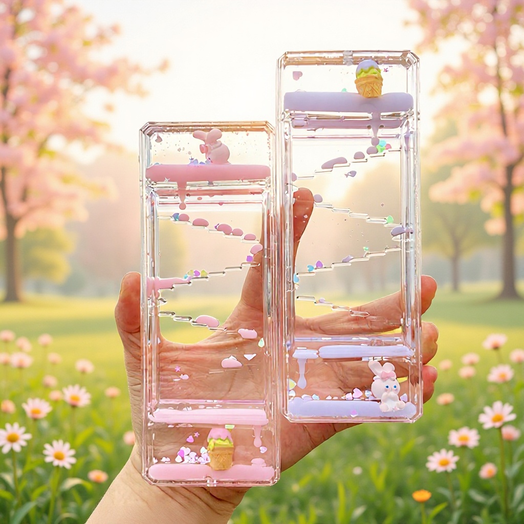 新款卡通液体沙漏油滴摆件油漏透明亚克力入油减压工艺品创意礼品