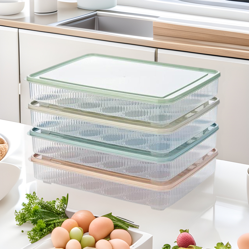 冰箱鸡蛋收纳保鲜盒24格鸡蛋格蛋托厨房带盖防尘食物收纳盒