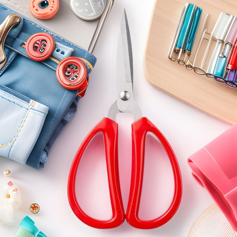红色强力不锈钢塑料简约学生剪刀日式剪子现代简约茶叶钓鱼小剪刀