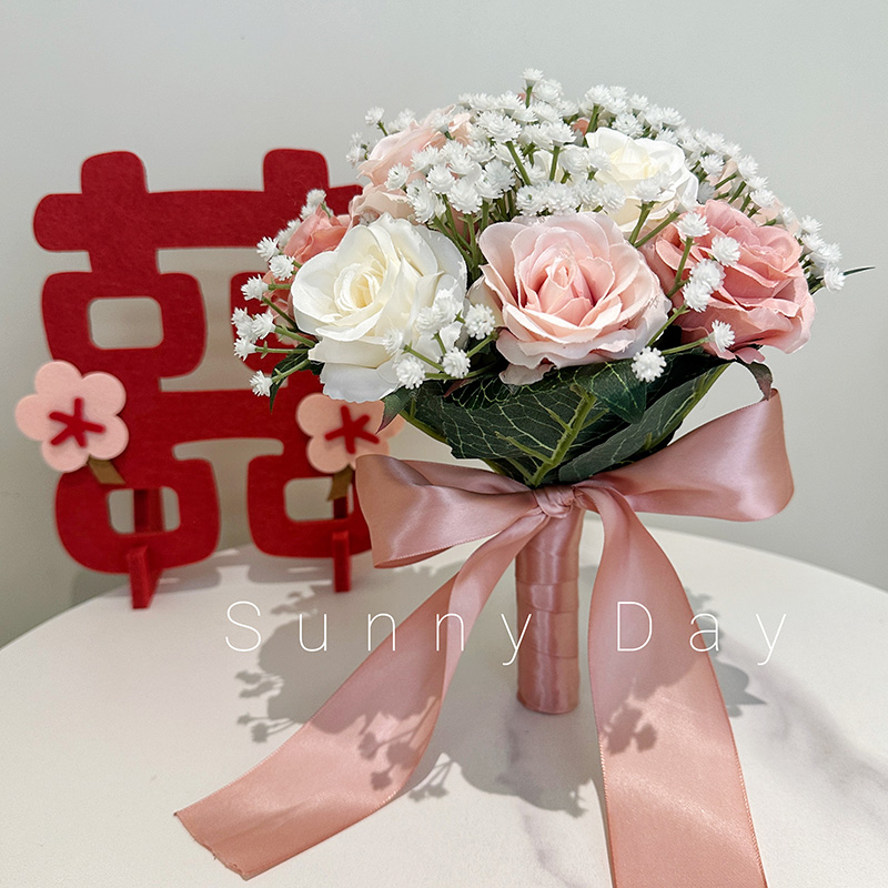 新婚领证登记结婚手捧花新娘高级感仿真干花婚纱婚礼当天拍照毕业详情42