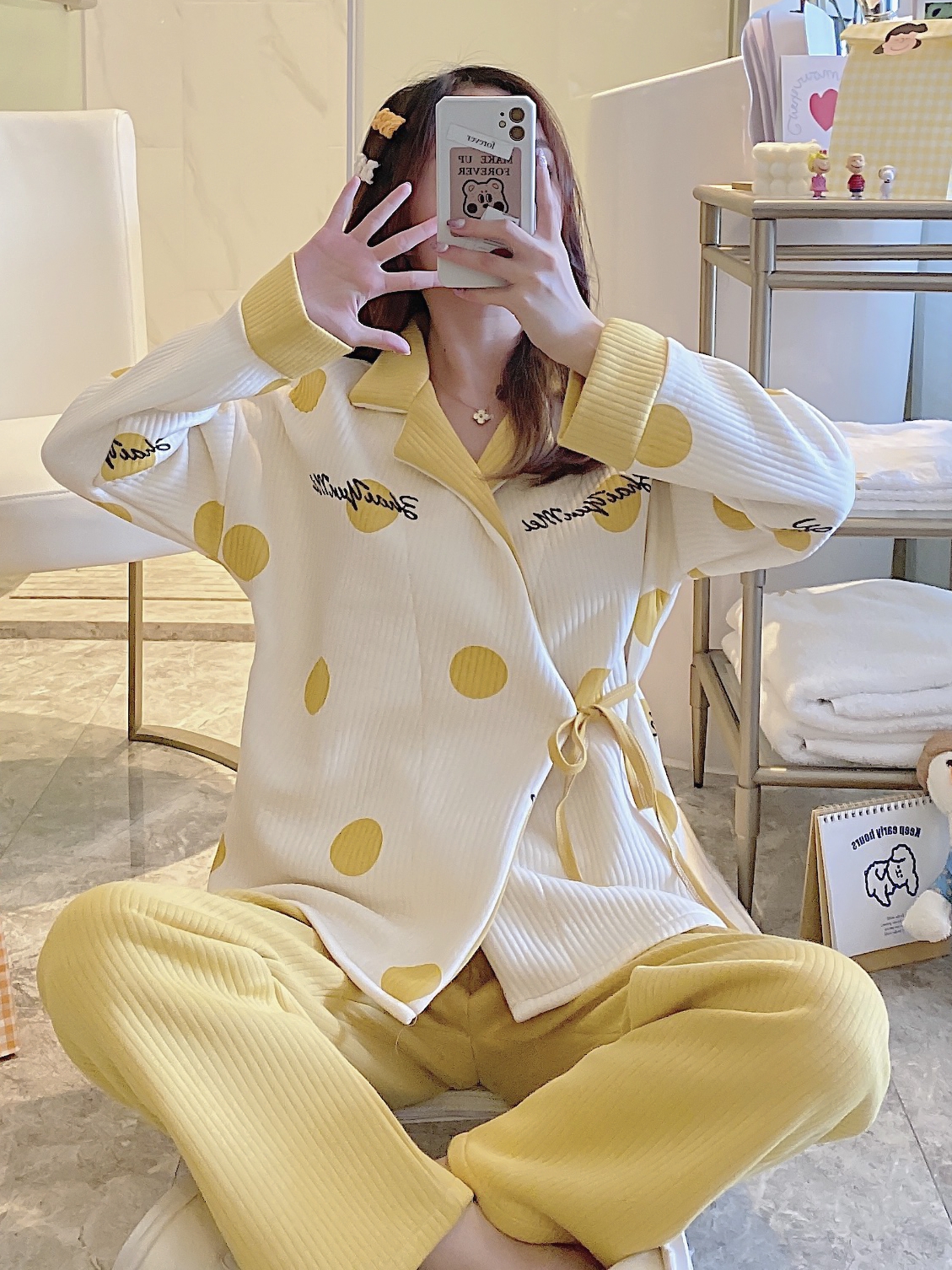 秋冬空气夹棉月子服产后加厚保暖哺乳怀孕期10月份11春孕妇睡衣12