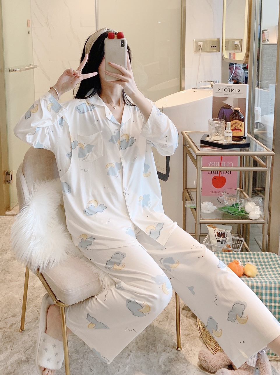 Modal pajama women's summer maternity wear, Japanese-style spring and autumn breastfeeding and lactation home wear set, two-piece bestseller Item Picture