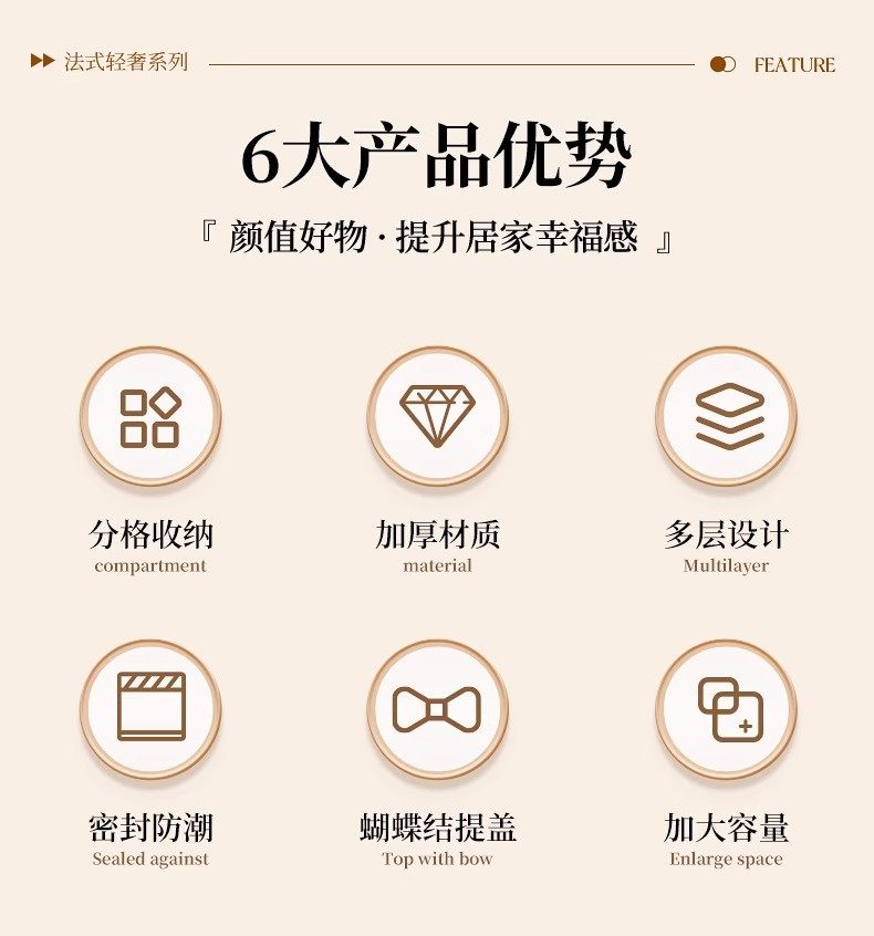 日本高颜值轻奢密封坚果零食糖果盘新款过年干果盘客厅茶几水果盘详情2