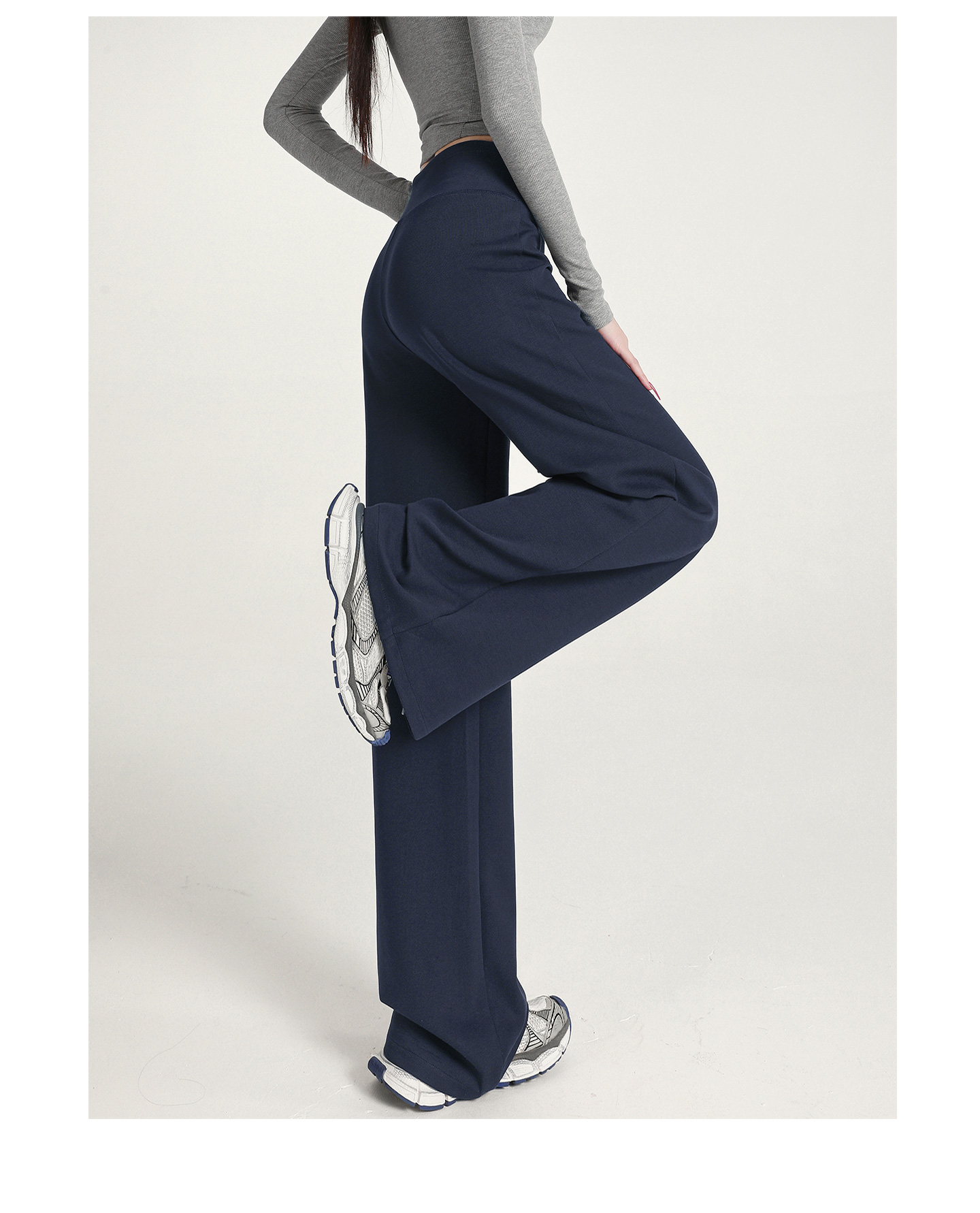 高级感秋冬阔腿裤垂感宽松慵懒风加绒瑜伽裤高腰直筒云朵软糖裤运动户外涉水垂钓用品详情36