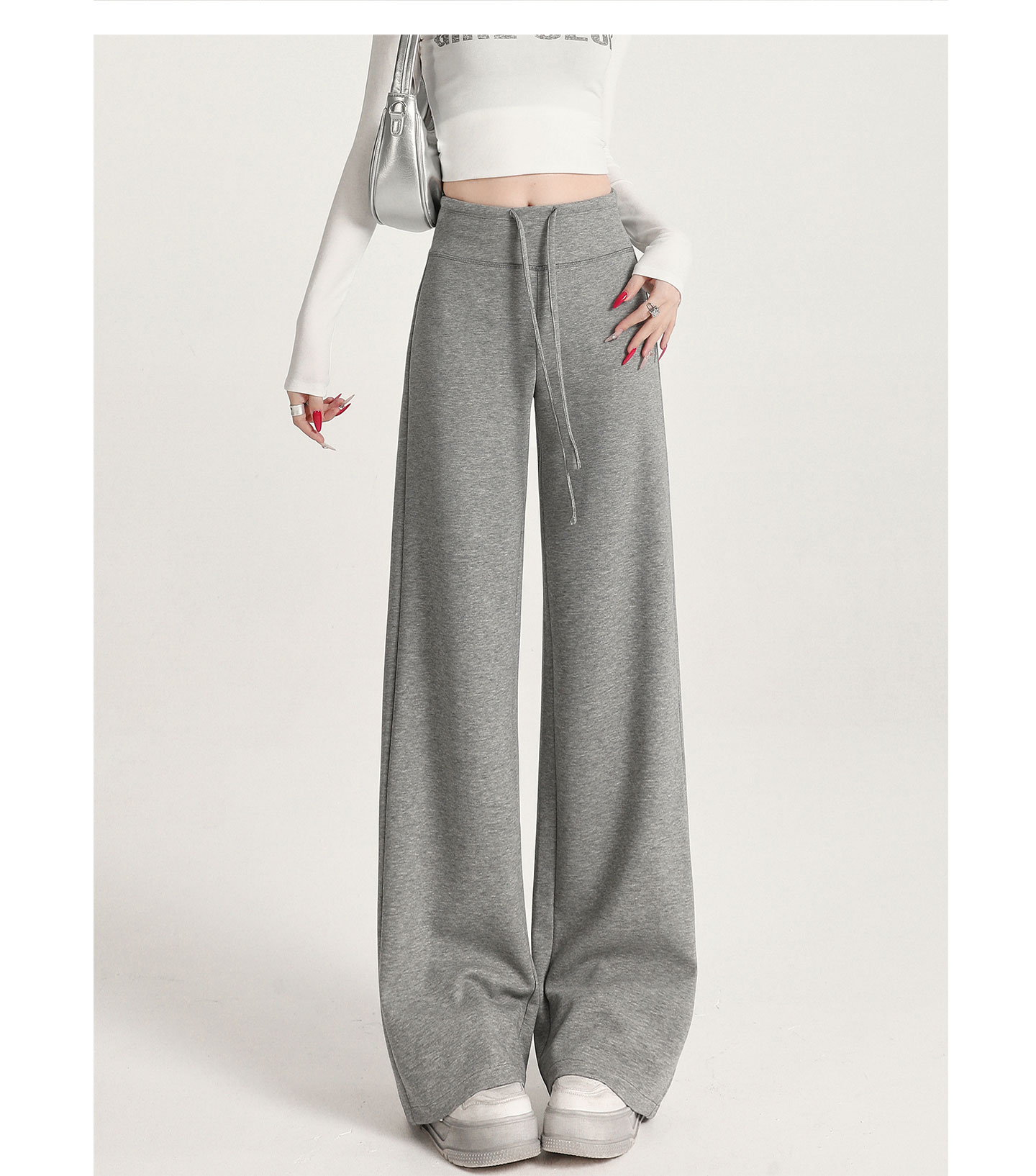 高级感秋冬阔腿裤垂感宽松慵懒风加绒瑜伽裤高腰直筒云朵软糖裤运动户外涉水垂钓用品详情30