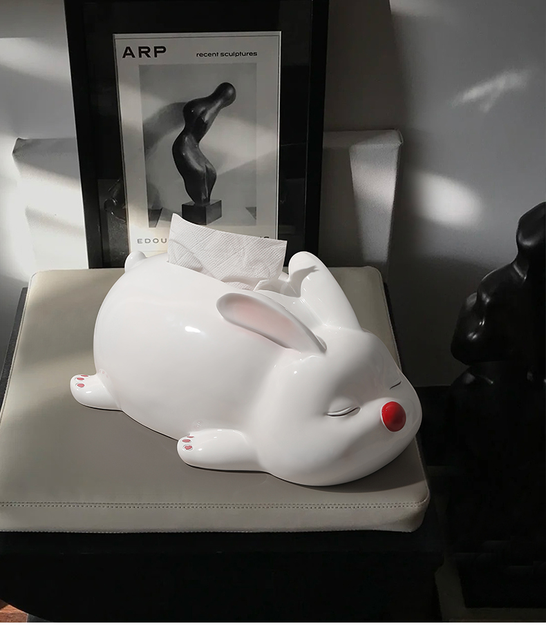 创意兔子擦手纸巾盒客厅网红抽纸盒家用餐桌茶几卧室可爱装饰摆件详情13