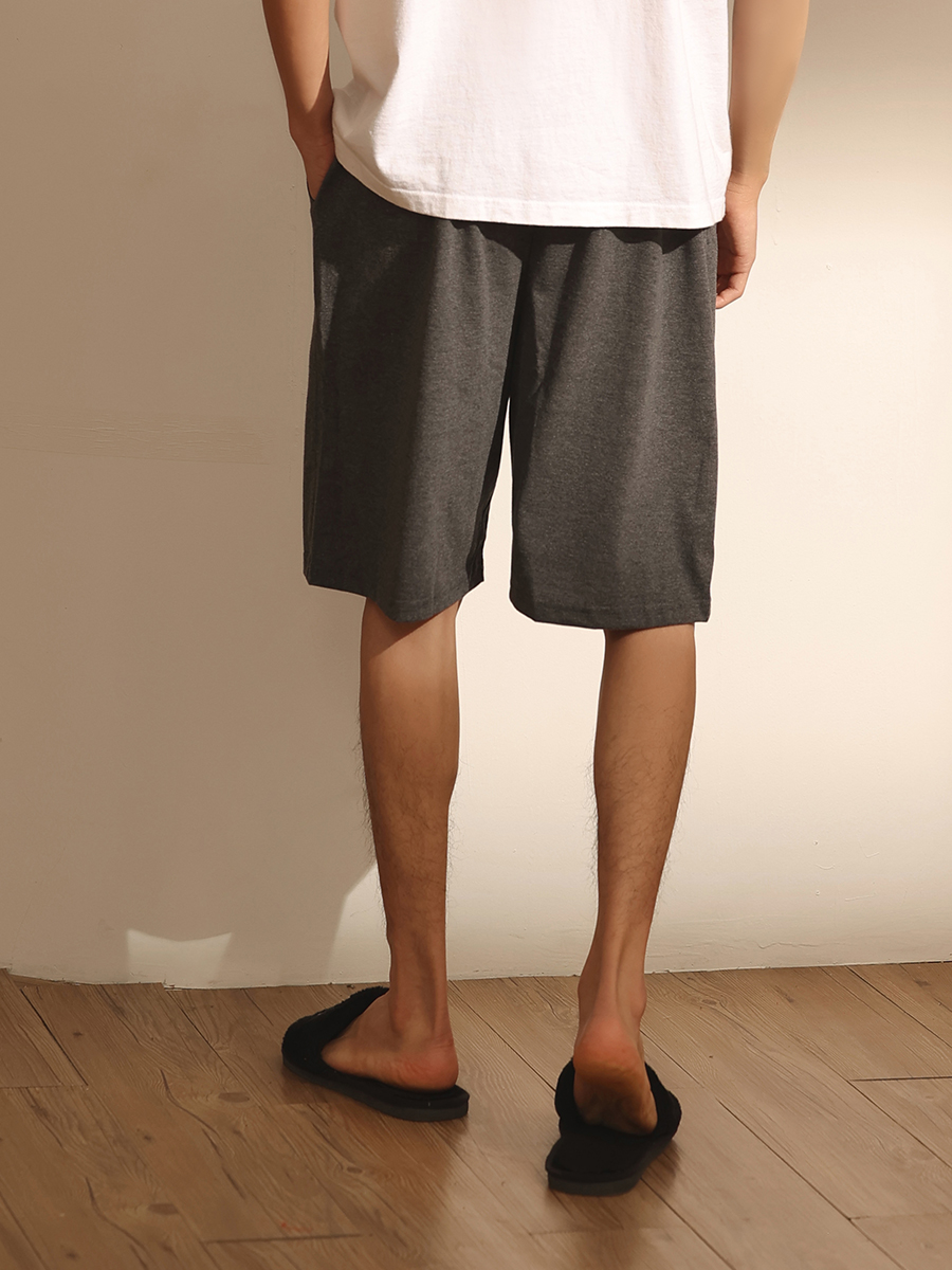Single pair of pajama pants, men's pure cotton shorts, summer thin home pants, loose dark grey, large underpants, can be worn outside, all-cotton home pants Application Scenario