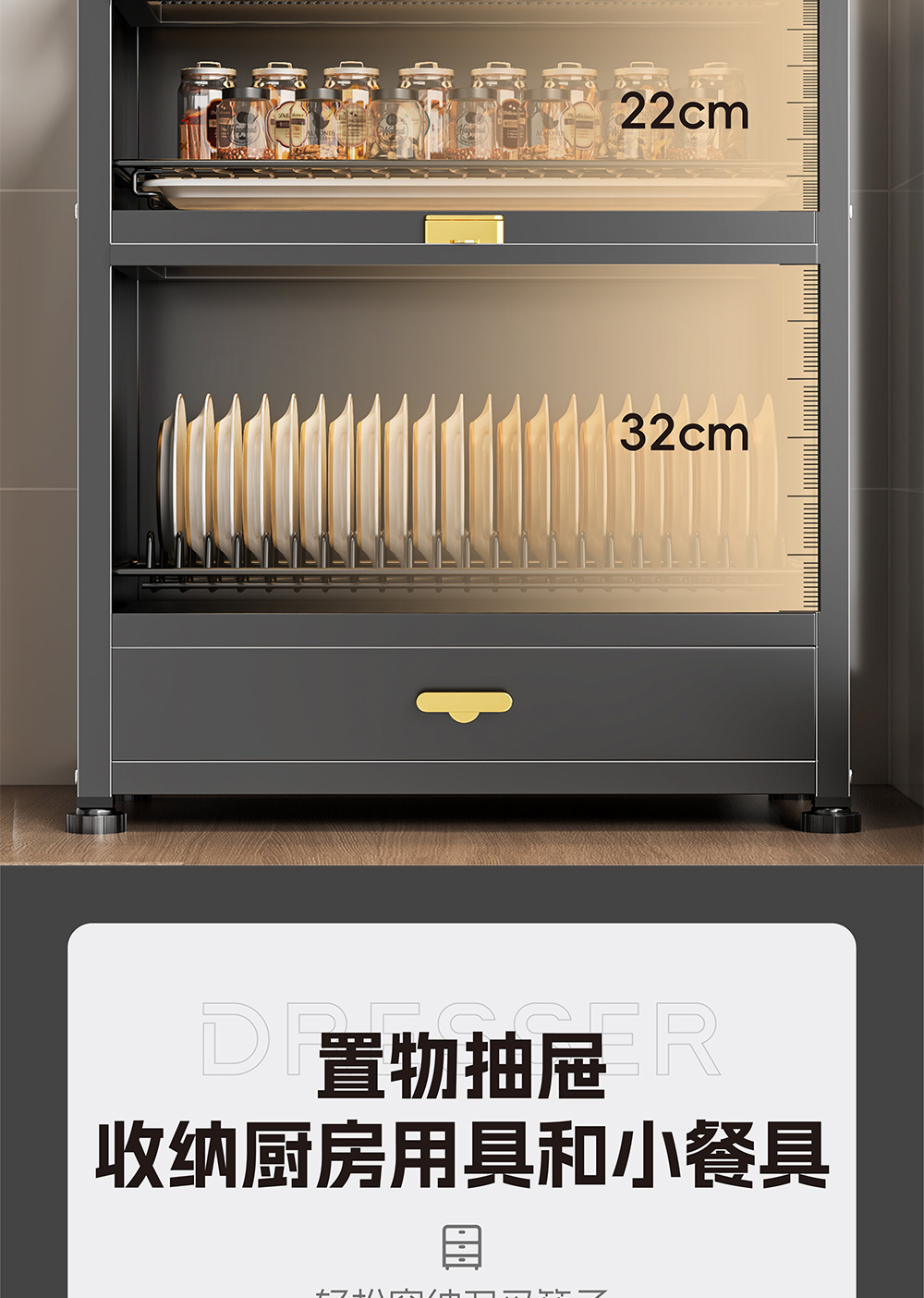 Kitchen multi-layer bowl and plate storage rack, household bowl rack, countertop, chopstick plate, dust-proof storage box, multi-functional draining rack pic 16