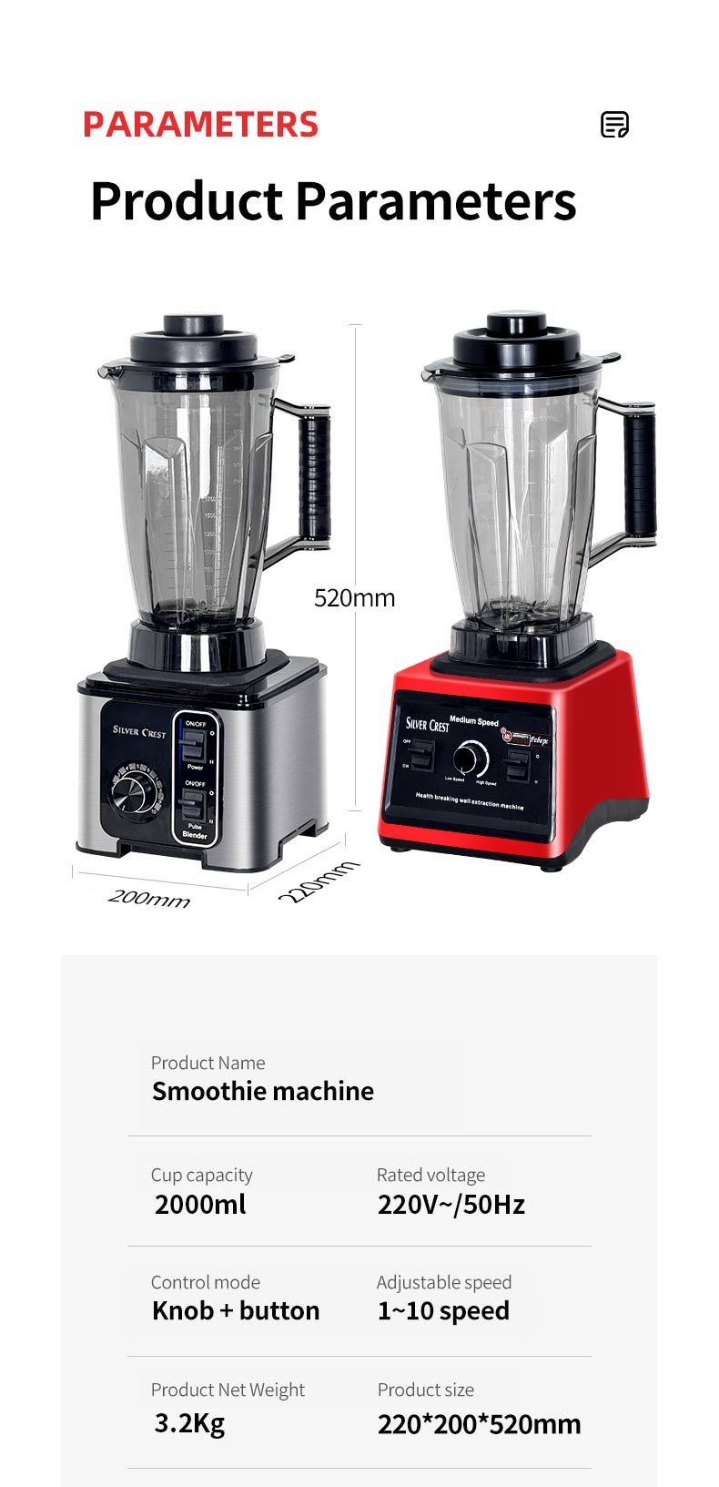 3L3in1blender多功能9525破壁机榨汁机绞肉机研磨机沙冰详情22