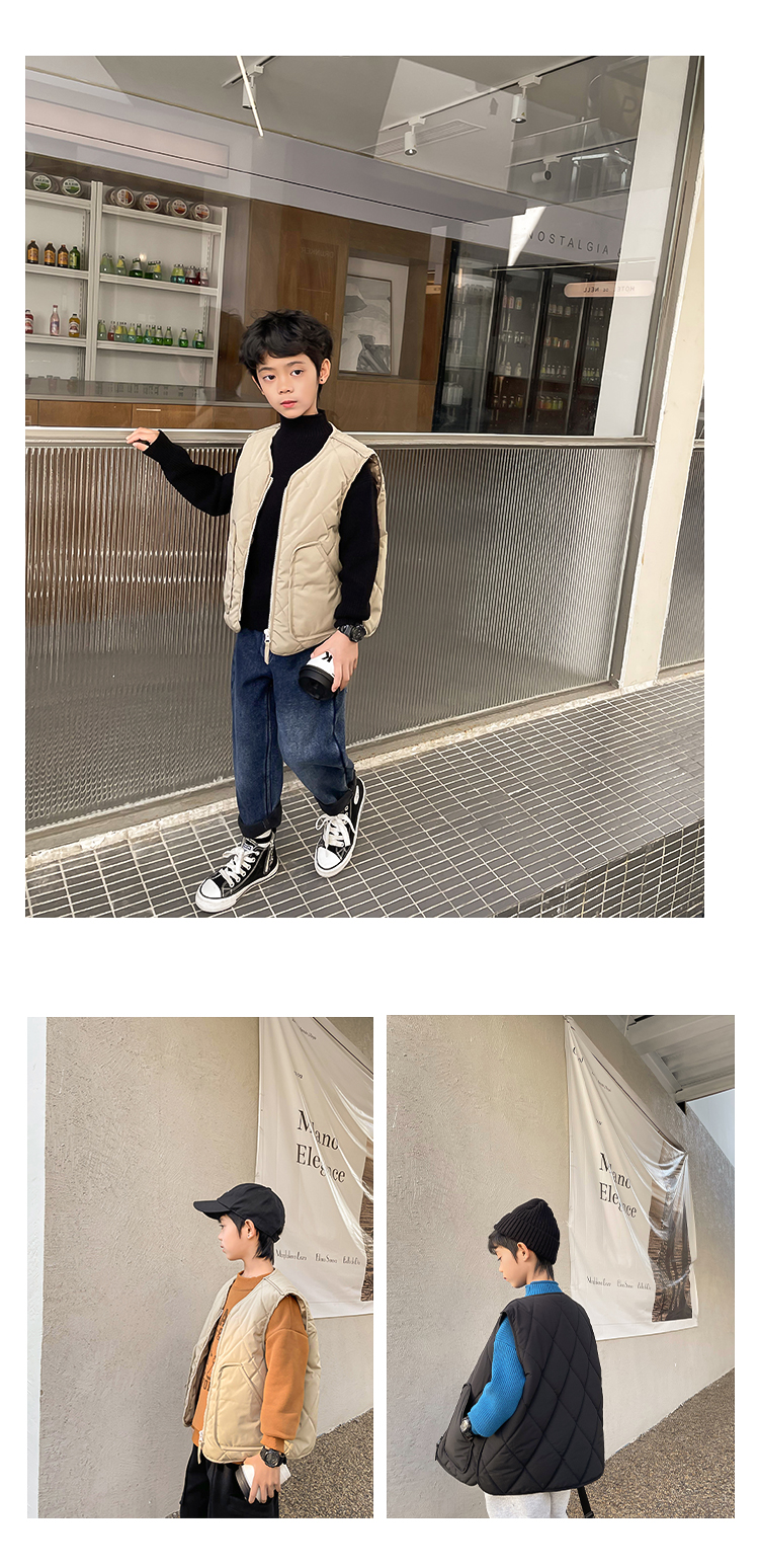 【2件9折，3件8折】男童冬季童装校服神器棉马甲冬装开衫内搭衣服详情8