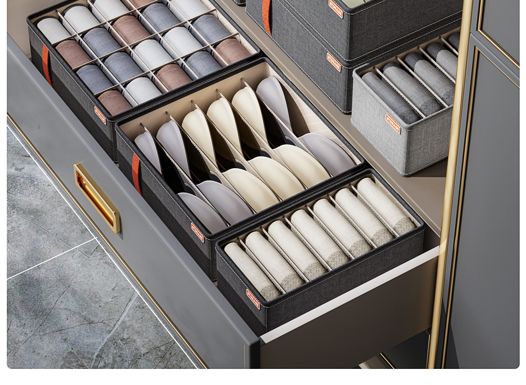 袜子收纳盒家用分隔内衣内裤多格整理盒抽屉式收纳神器分格储物盒详情28