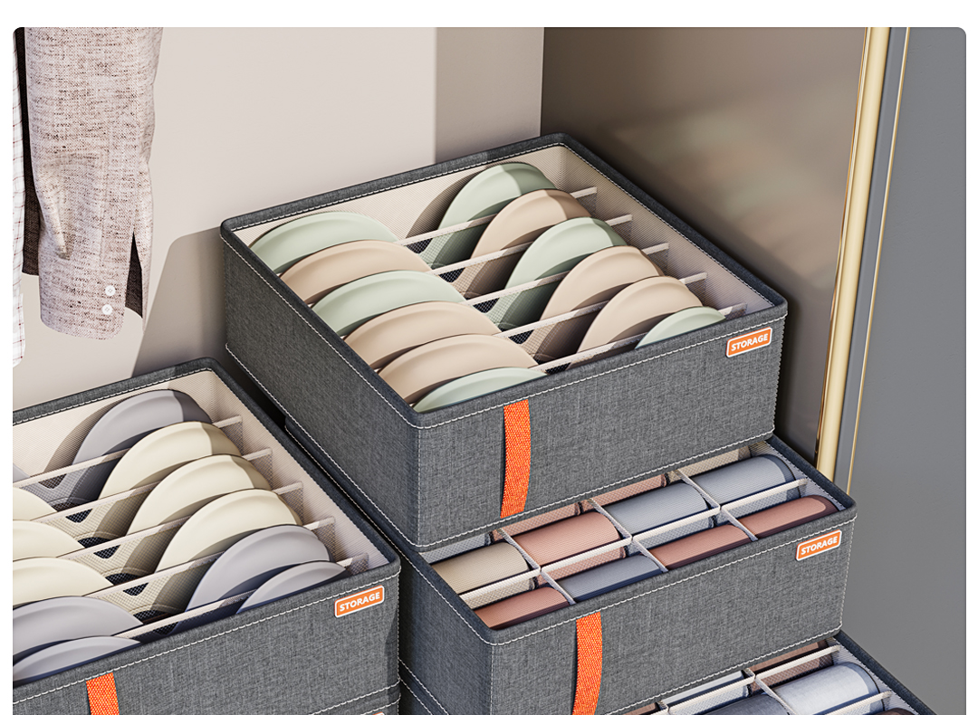 袜子收纳盒家用分隔内衣内裤多格整理盒抽屉式收纳神器分格储物盒详情26