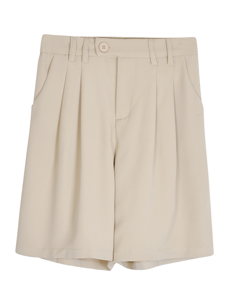 Summer thin five-inch mid-length pants, women's suit shorts, wide-leg pants, 2022 new high-waisted sporty casual straight-leg pants Item Picture