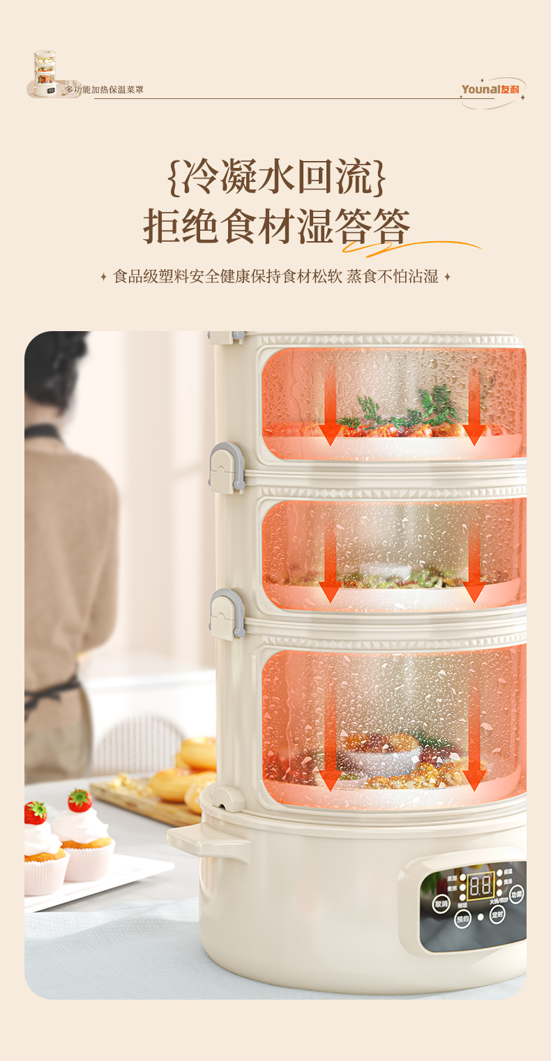 保温菜罩冬季多层家用饭菜神器电加热盖菜罩冬天热饭热菜2025新款详情13