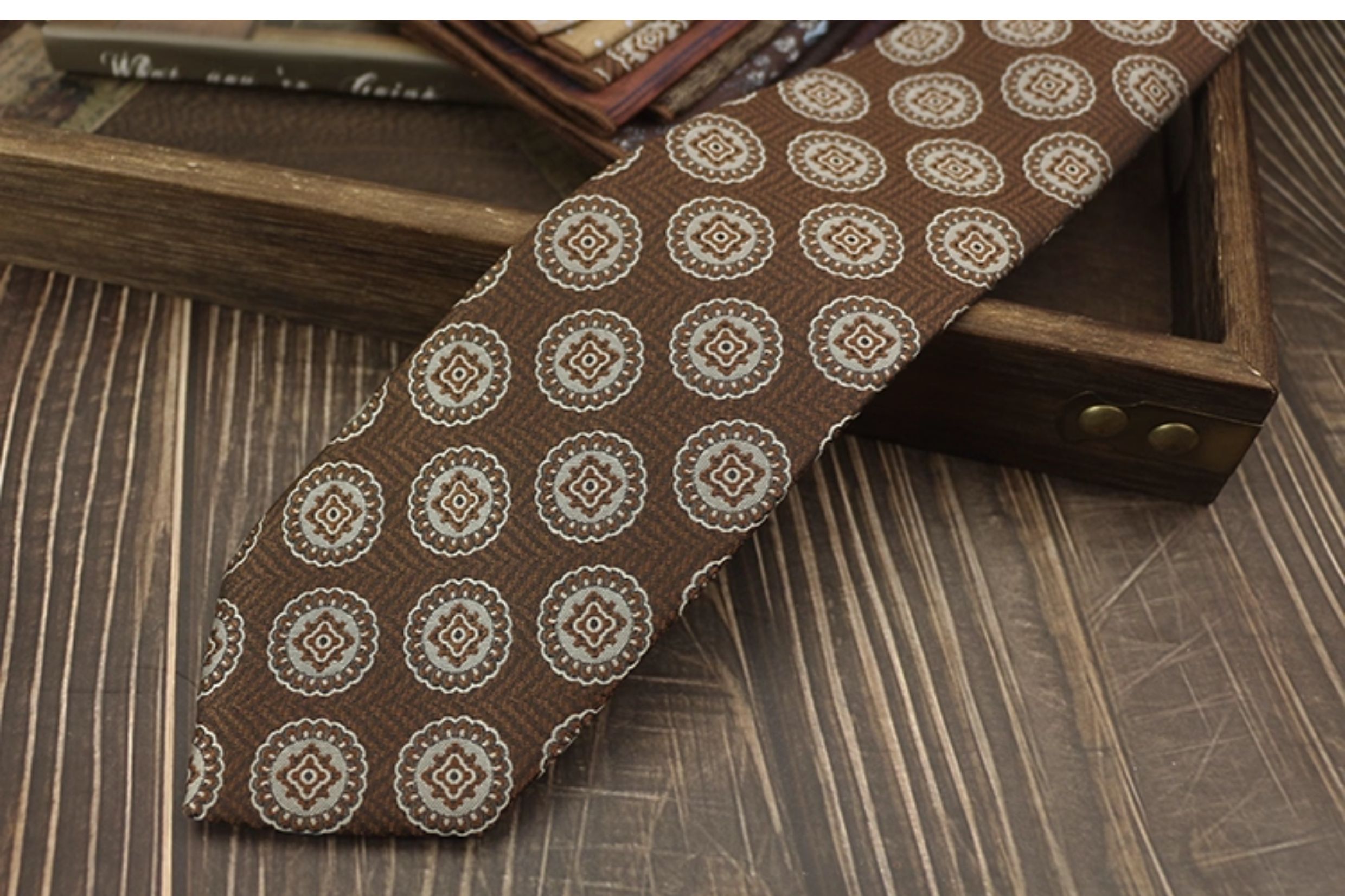 男士领带复古手打英伦风高级领口商务西装结婚新郎婚礼涤丝高档详情42