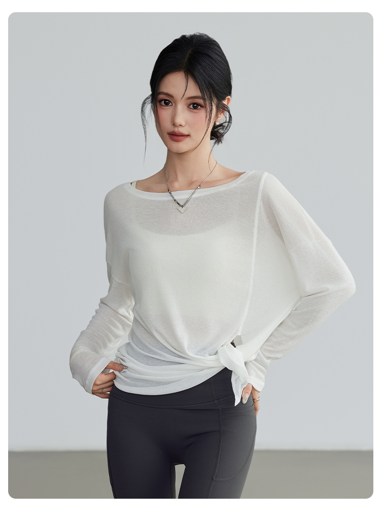 This autumn and winter fitness training suit for sports ladies is a high-end yoga base layer shirt that can be worn as an outer garment to display props pic 17