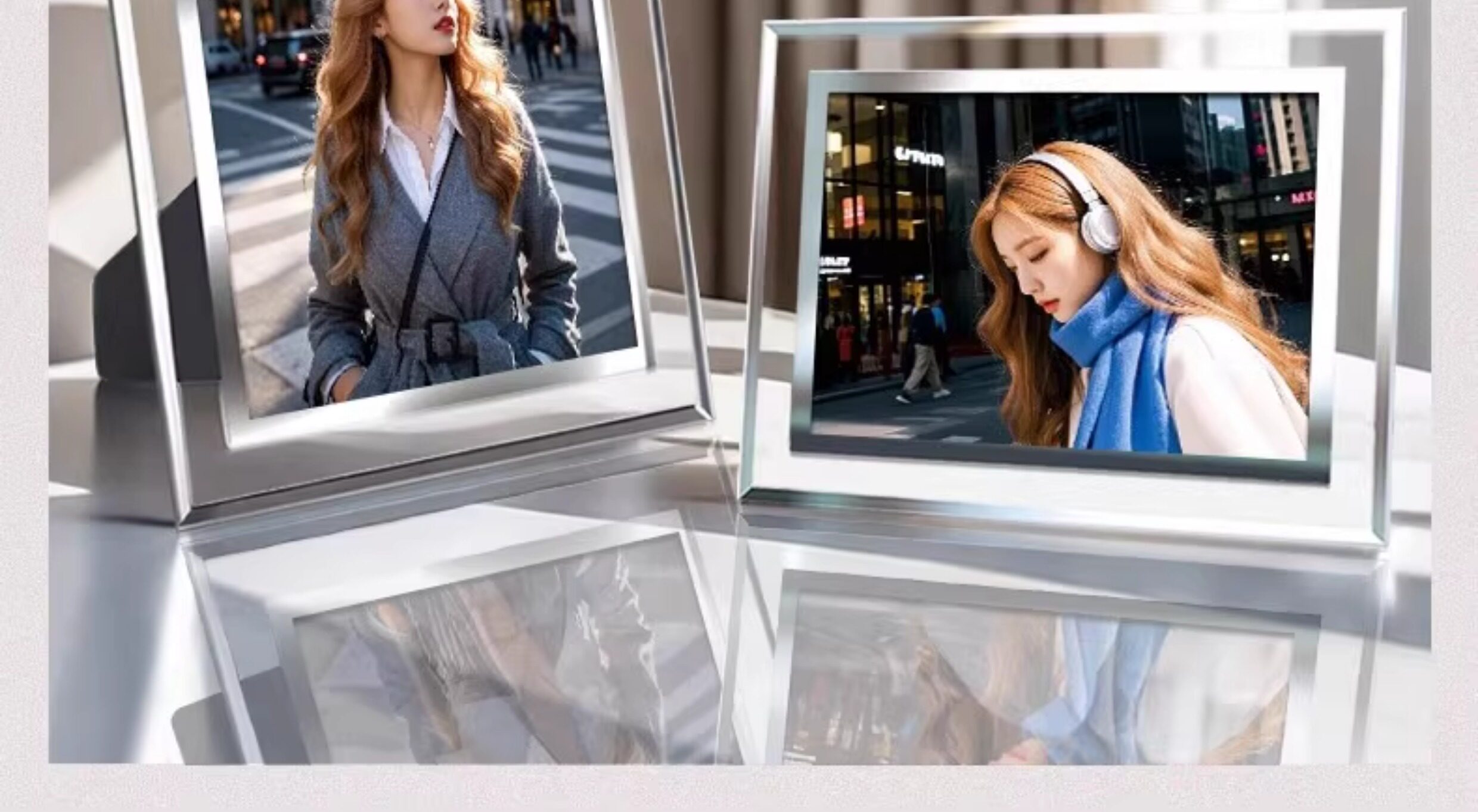 哇噢定制水晶相框摆台高级感相框做成空框加打印相片定制diy678寸详情12