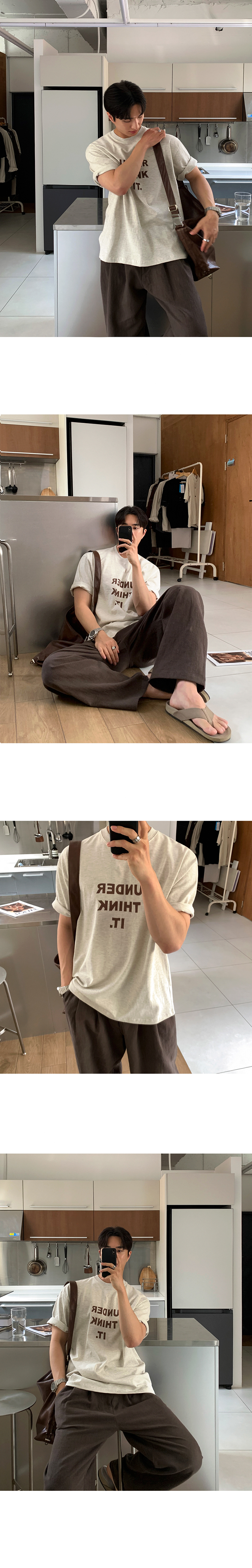 MYQ高级感字母印花T恤男士夏季宽松圆领短袖韩系通勤风半袖上衣 pic 9