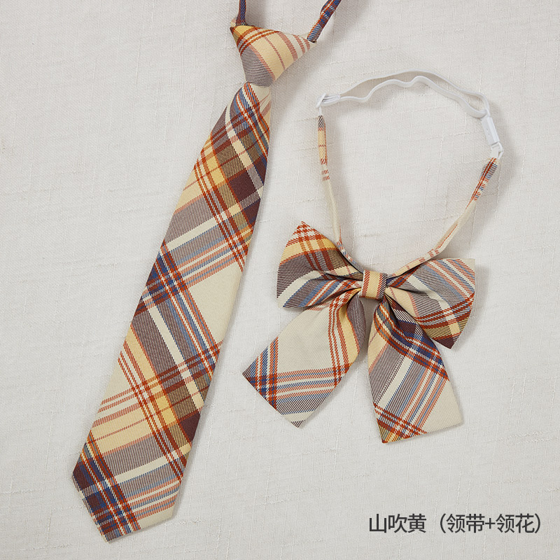 免打领带小韩版女式学院风领花JK制服酒红蝴蝶结水手服免打领结详情7