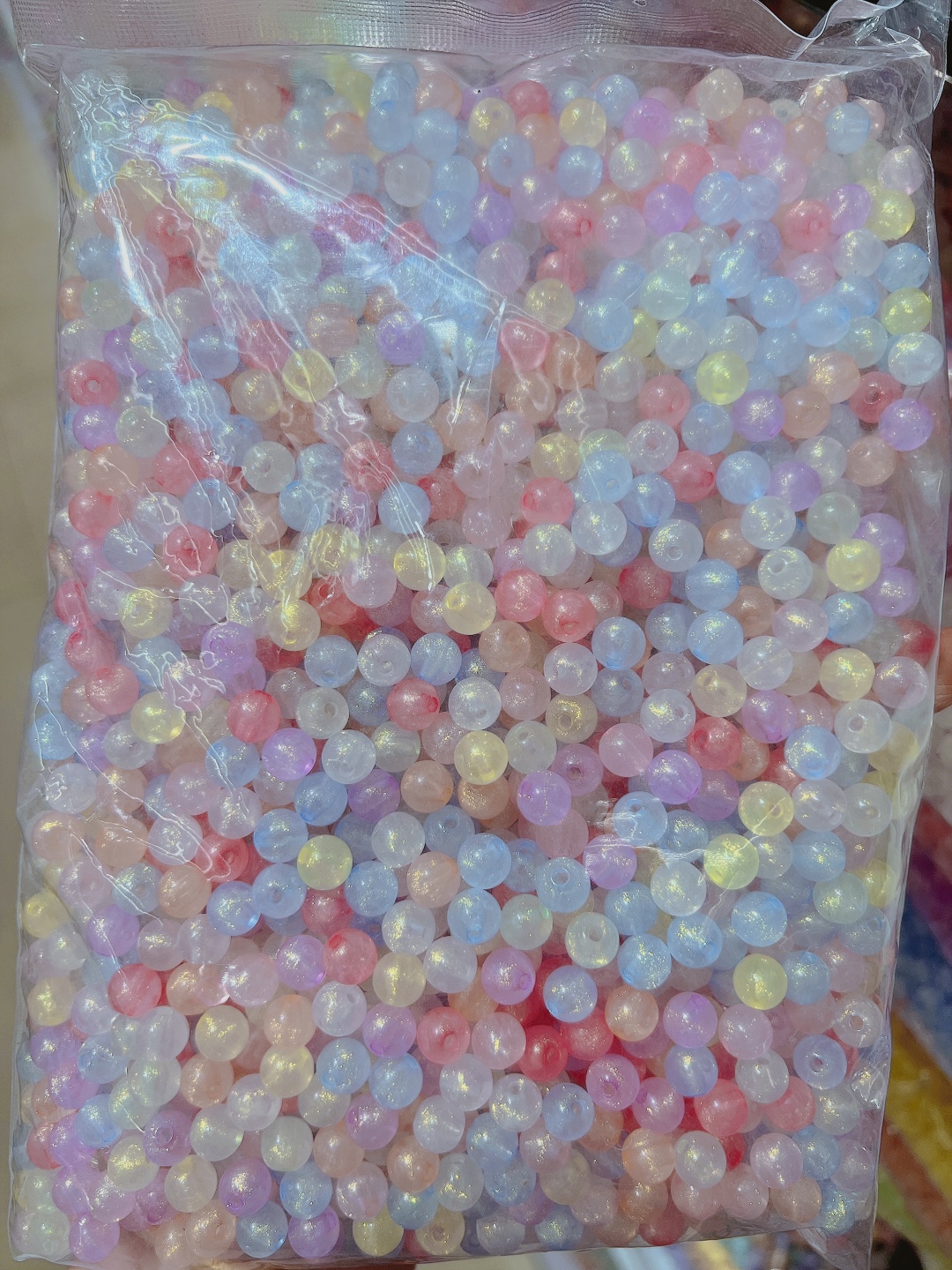 8mm彩色夜光金粉珠光人鱼姬有孔散珠子diy饰品手工项链手链串珠详情4