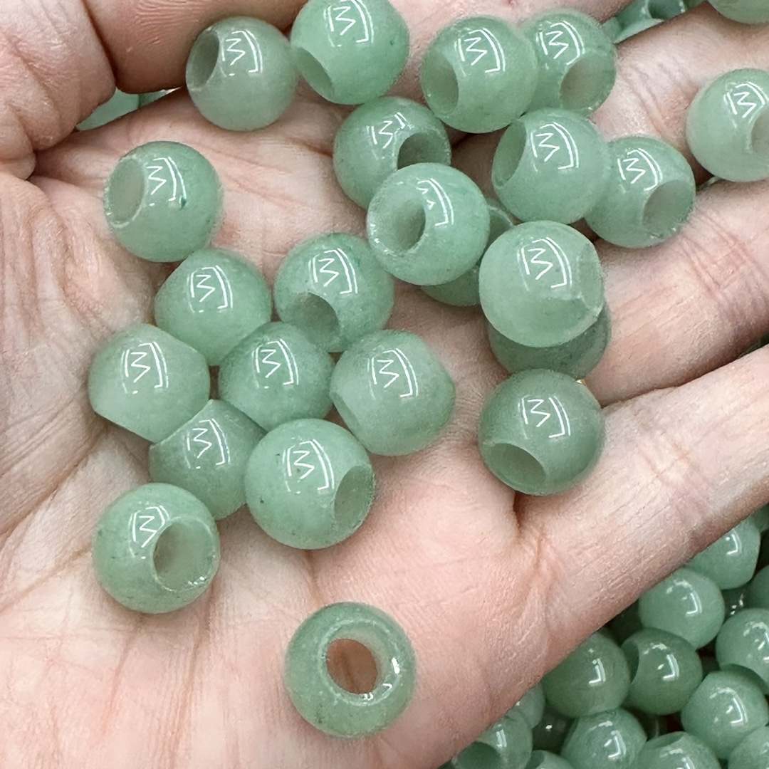 Factory direct sales and wholesale of 12mm natural stone large-hole round beads, European and American fashionable agate stone bracelets, earrings and pendants Specification image