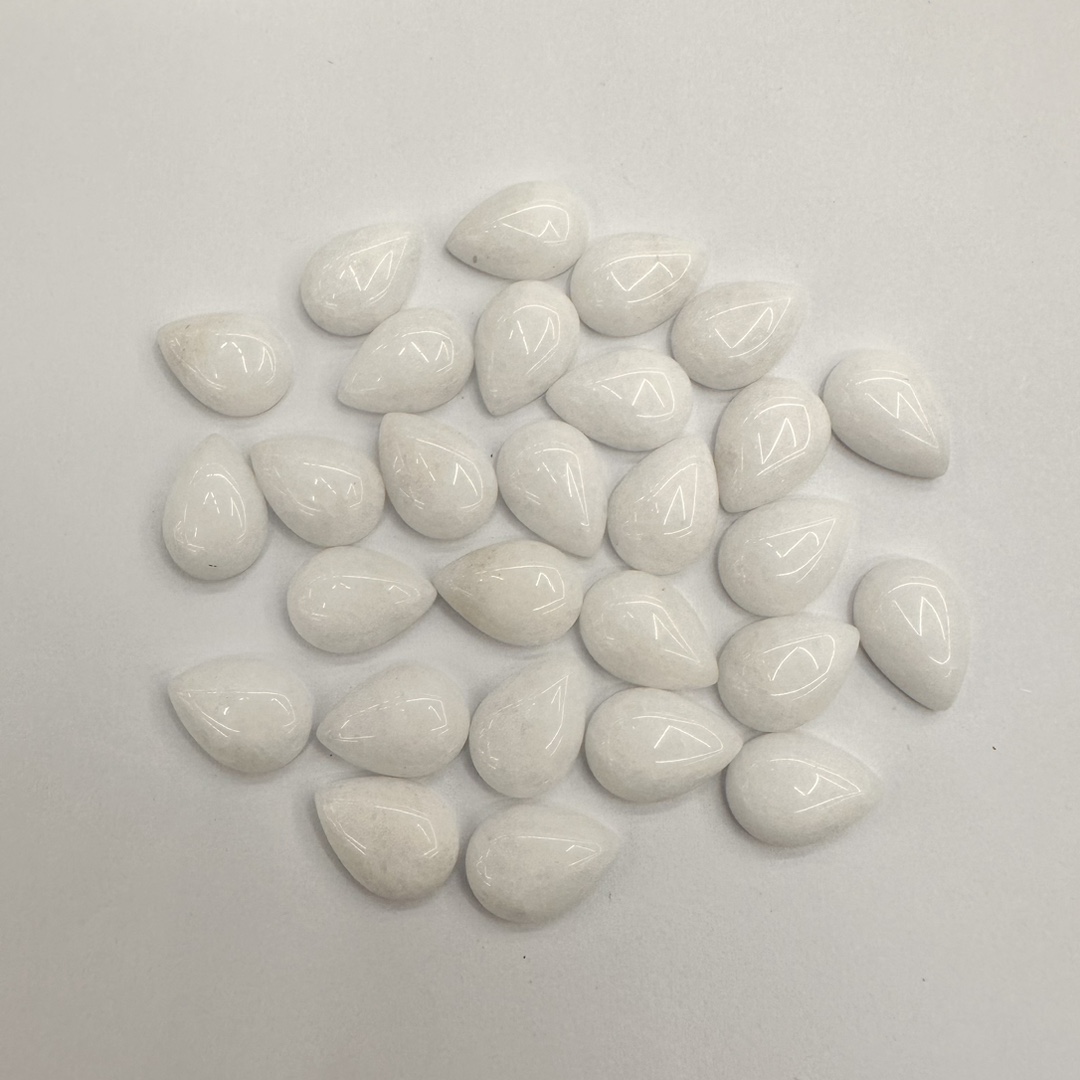 The manufacturer is selling a new type of white jade bare stone water drop ring face flat-bottomed inlaid patch necklace diy jewelry accessories wholesale Application Scenario