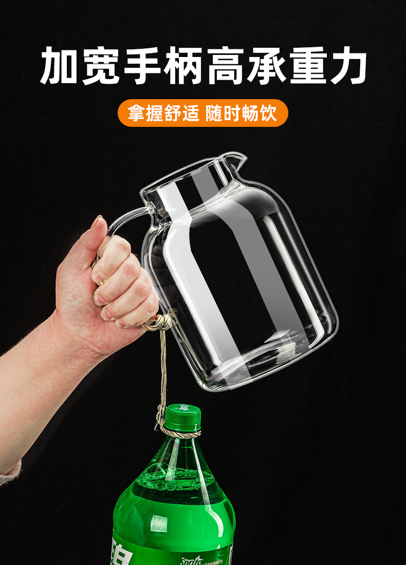 玻璃凉水壶耐高温煮茶壶泡茶高硼硅煮烧花茶茶具家用大容量冷水壶详情5