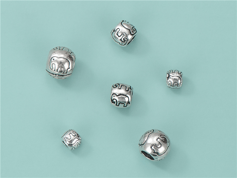 s925 sterling silver Thai Silver retro elephant bead diy handcrafted small elephant bucket bead Buddhist bead bracelet accessory manufacturer wholesale pic 25