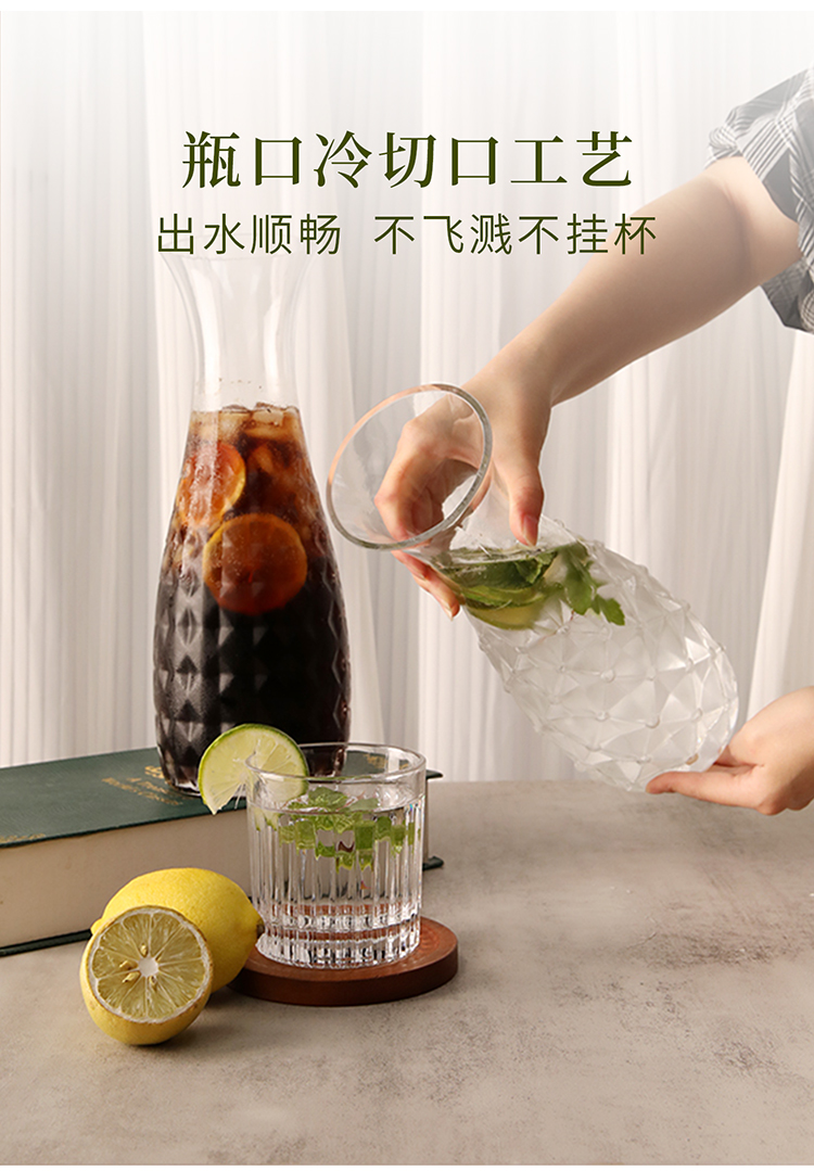 冷水壶玻璃ins玻璃冰桔瓶柠檬冰茶瓶果汁冰饮瓶冷饮瓶果汁杯扎壶详情4
