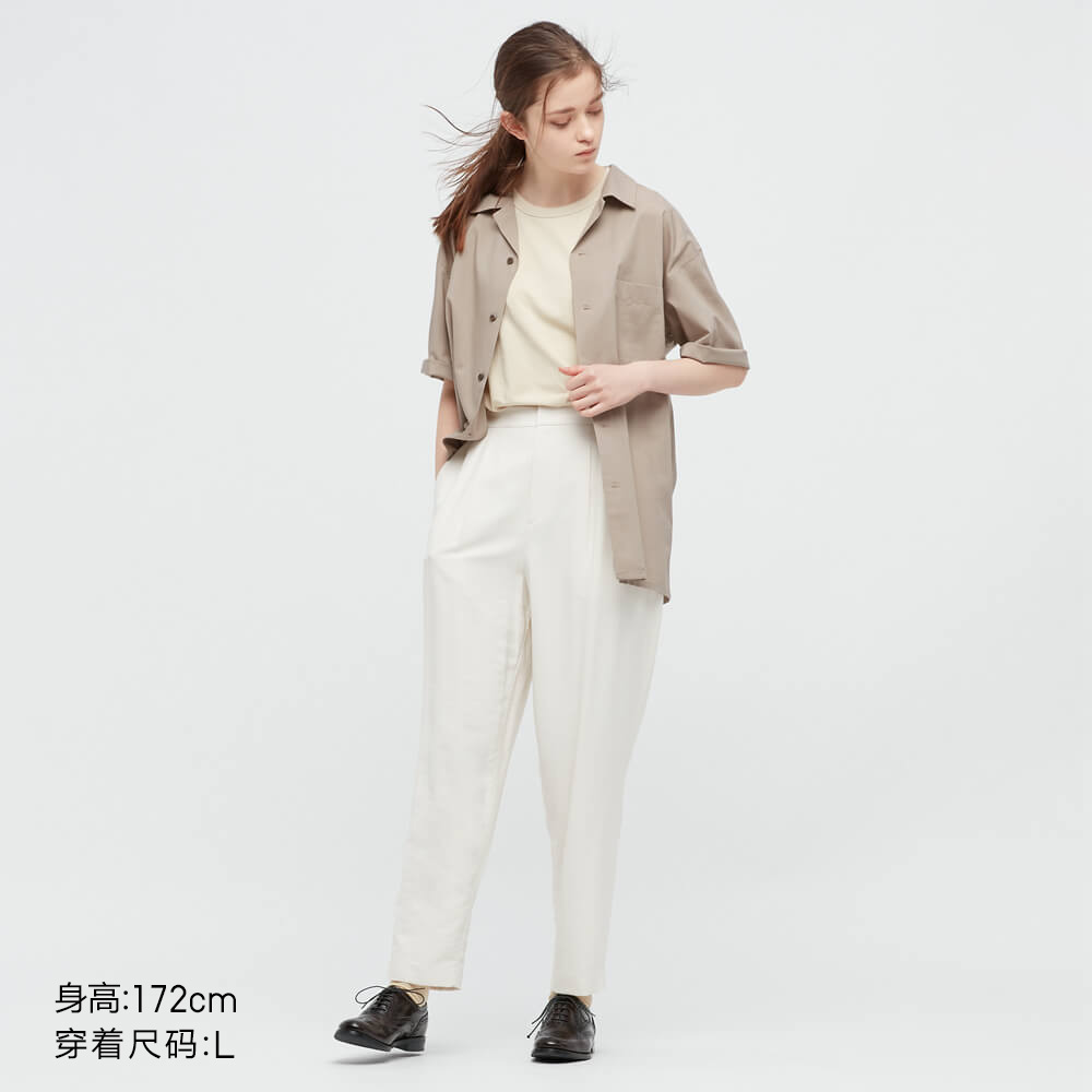 Uniqlo Men's/Women's Modal Cotton Blend open-collar Shirt (Summer Short-sleeved Casual Shirt)444645 details Picture