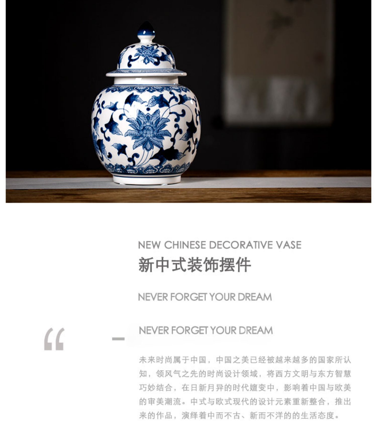 Ceramic blue and white porcelain vases, blue and white porcelain vase ornaments, home living room flower arrangement, TV cabinet decoration and arrangement pic 18