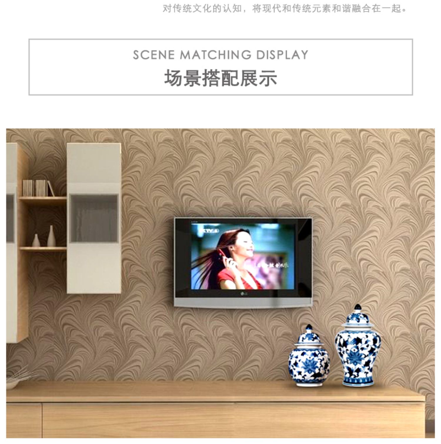 Ceramic blue and white porcelain vases, blue and white porcelain vase ornaments, home living room flower arrangement, TV cabinet decoration and arrangement pic 21