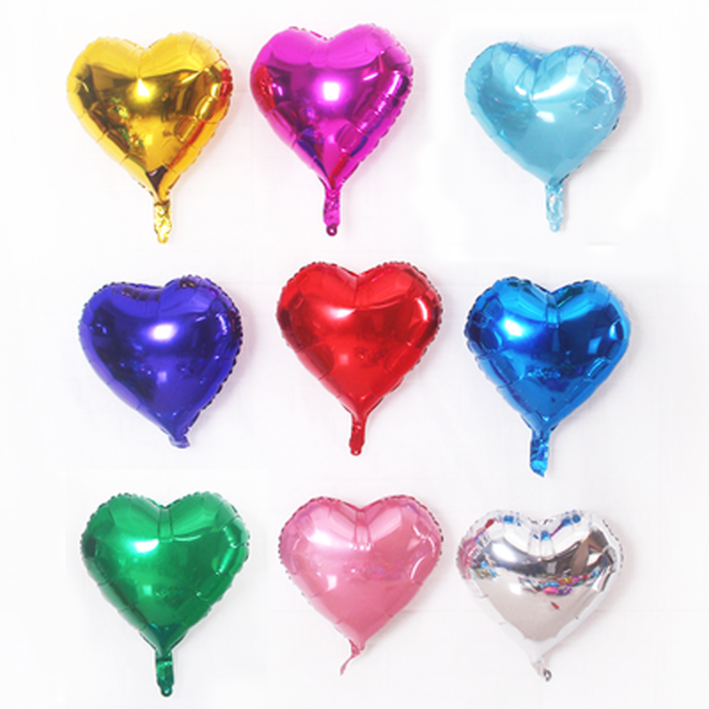 10寸18寸爱心形桃心铝膜铝箔气球生日派对浪漫结婚婚房装饰布置详情8